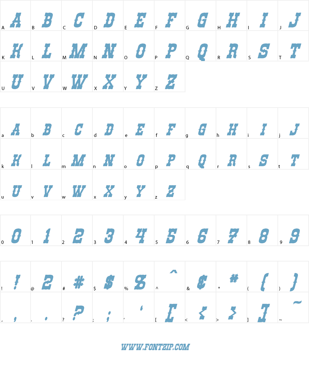 Rio Oro Font Character